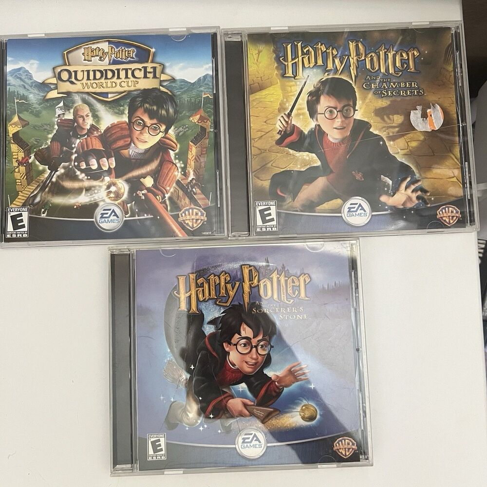 Lot Of 3 Harry Potter PC Games CD-ROM With Box Vintage EA Games Rated E W Cases